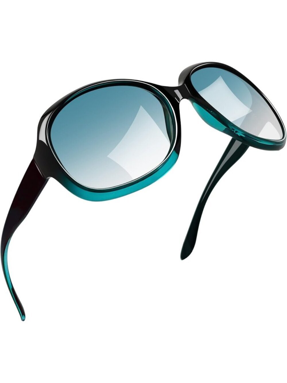 Women's Green Polarized UV Protection Sun Glasses Trendy Big Wide Shades Driving